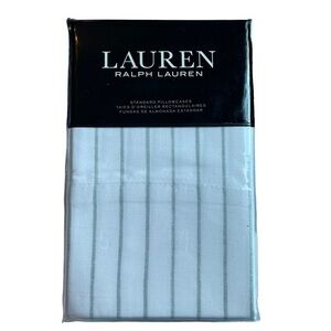 Ralph Lauren Standard Spencer Stripe Sateen 2 Standard Pillowcases Sage White